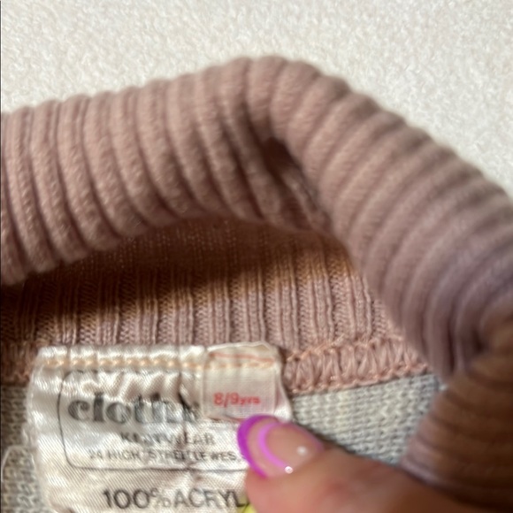 Charming Vintage Mauve Pink Knit Kids Dress large with matching hat - Picture 7 of 7